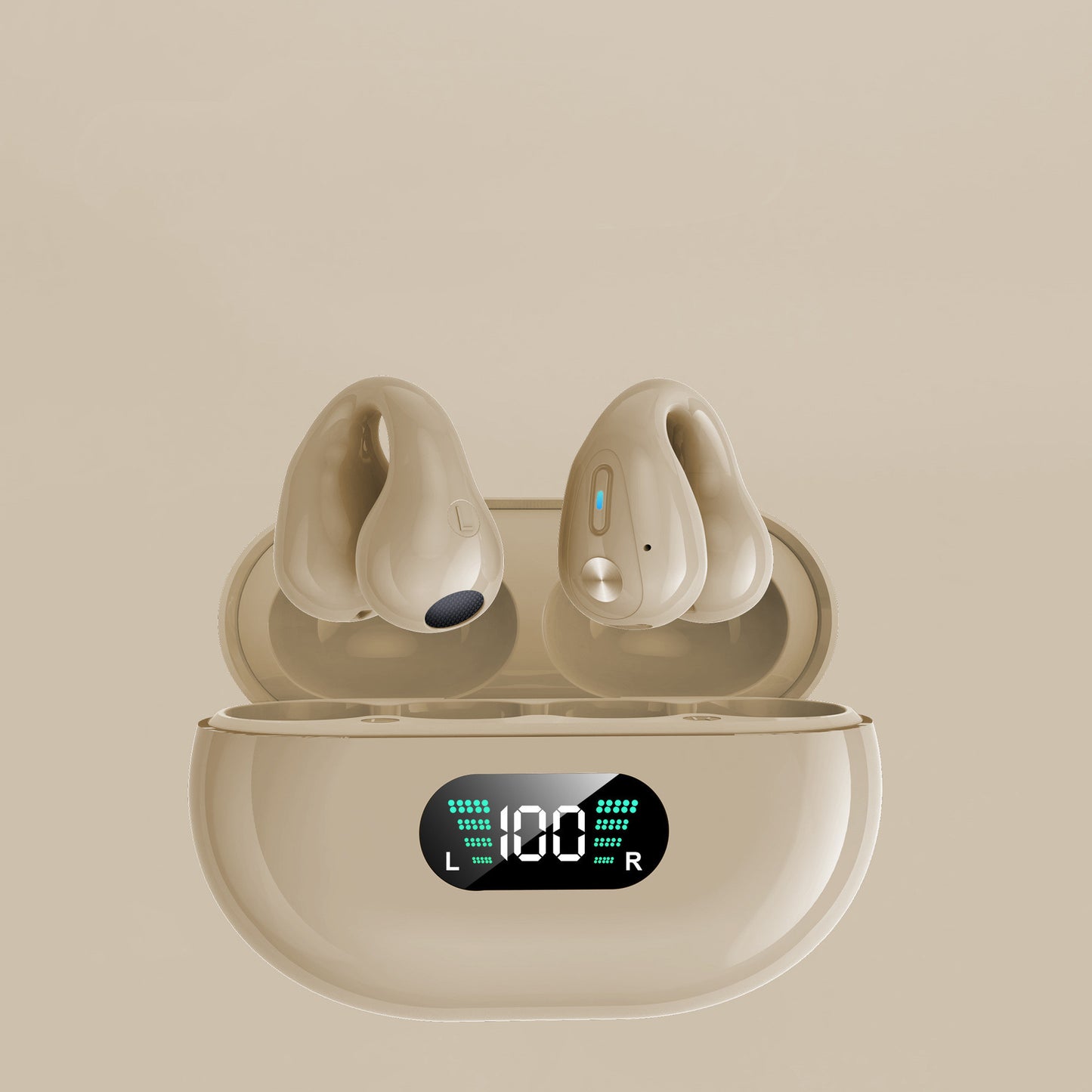 Knochenleitungs-Kopfhörer – TWS-Ohrhörer mit Ohrclip, Bluetooth 5.3, Touch-Bedienung, kabellose In-Ear-Bass HiFi Sport-Headsets