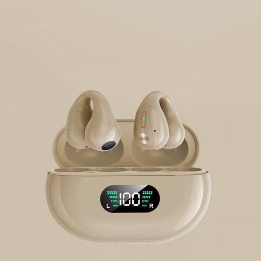 Knochenleitungs-Kopfhörer – TWS-Ohrhörer mit Ohrclip, Bluetooth 5.3, Touch-Bedienung, kabellose In-Ear-Bass HiFi Sport-Headsets