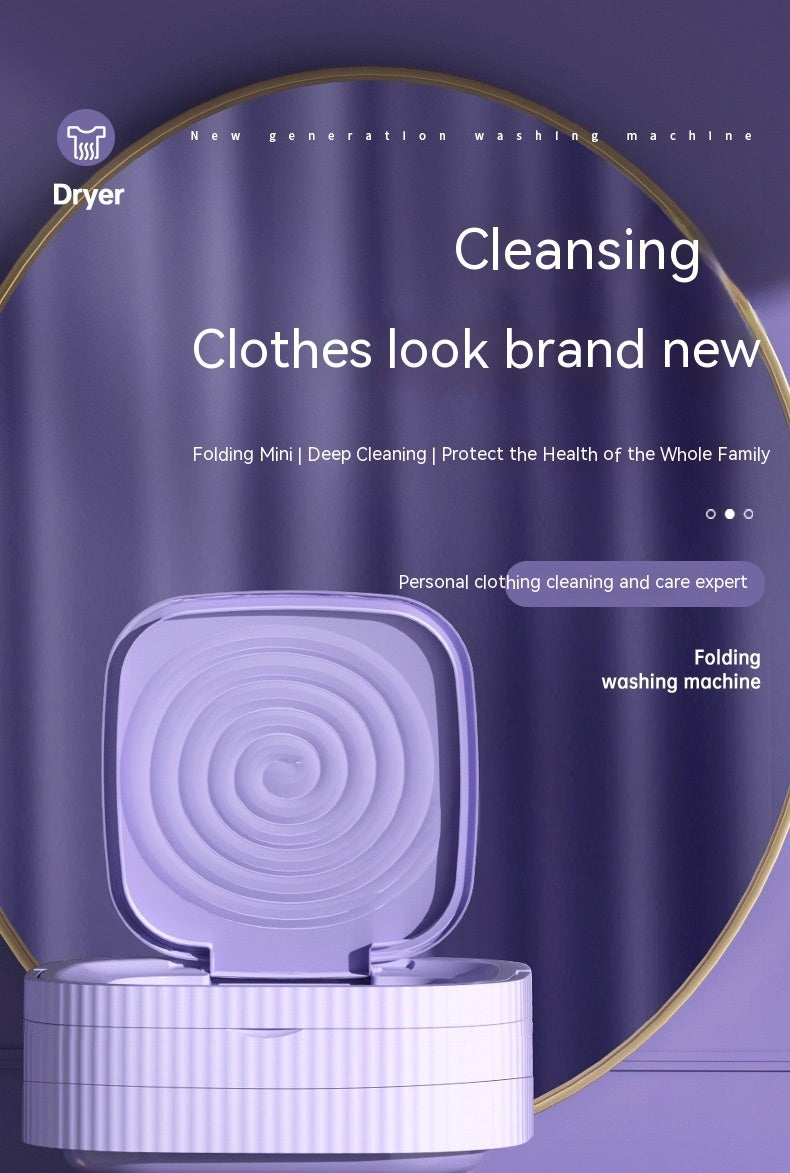 Kunststoff-Faltbare Waschmaschine, Automatische Mini-Waschmaschine für Unterwäsche, Slips, Socken, Baby- und Haustierkleidung, geeignet für Studentenwohnheim, integriertes Design