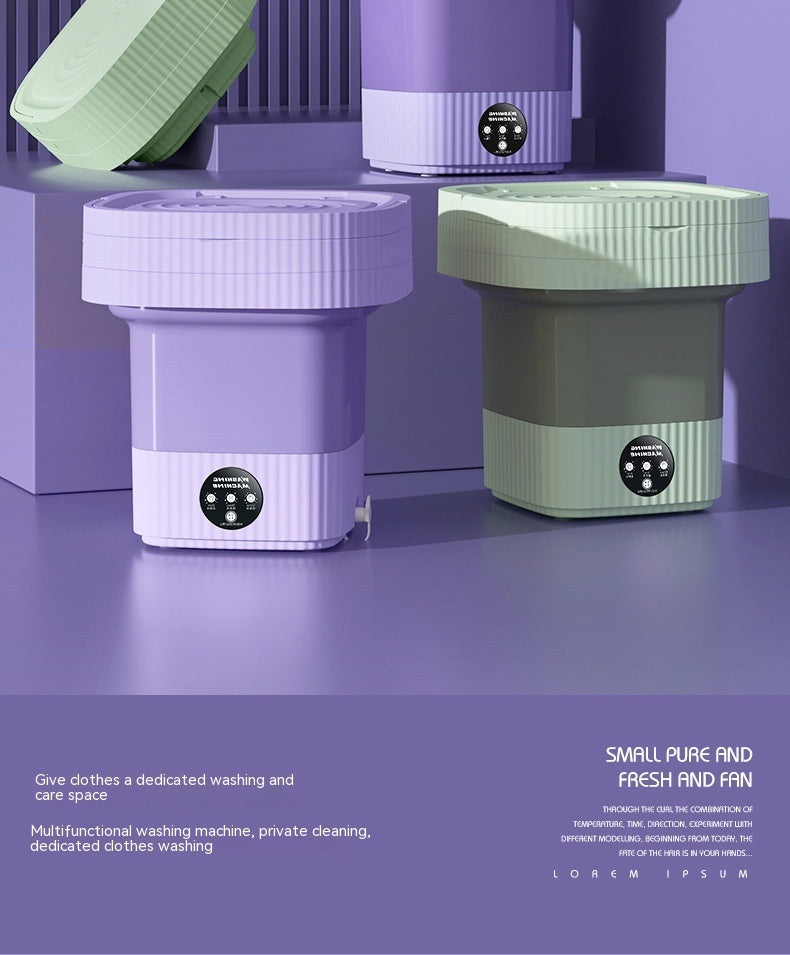 Kunststoff-Faltbare Waschmaschine, Automatische Mini-Waschmaschine für Unterwäsche, Slips, Socken, Baby- und Haustierkleidung, geeignet für Studentenwohnheim, integriertes Design