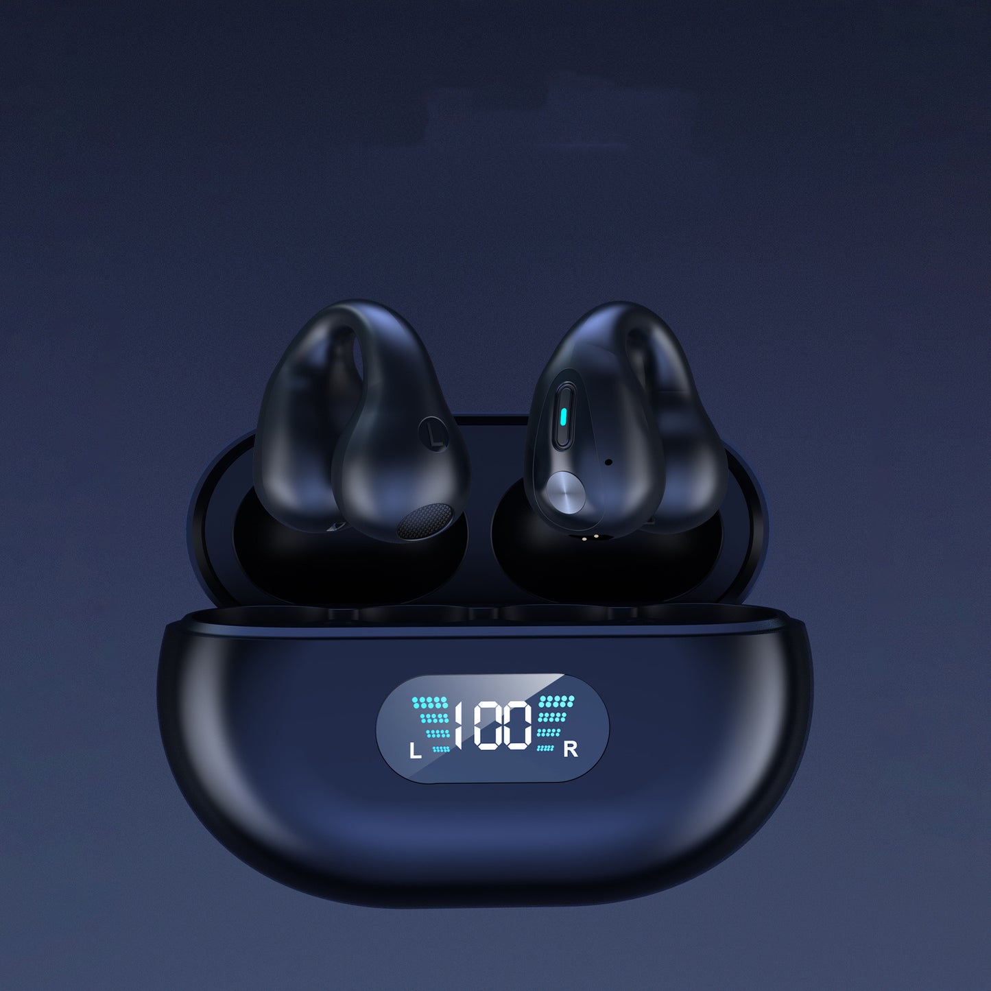 Knochenleitungs-Kopfhörer – TWS-Ohrhörer mit Ohrclip, Bluetooth 5.3, Touch-Bedienung, kabellose In-Ear-Bass HiFi Sport-Headsets