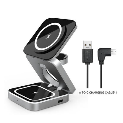3-in-1 Faltbare Kabellose Ladestation – Magnetisches Wireless Charging für mehrere Geräte