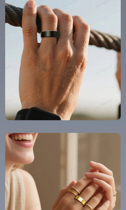 2025 Neuer Smart Ring für Damen & Herren – Herzfrequenz- und Sauerstoffsättigungsmessung, Gesundheitsüberwachung, IP68 Wasserdicht, Multi-Sport-Modus, Smart-Ring für Android & iOS