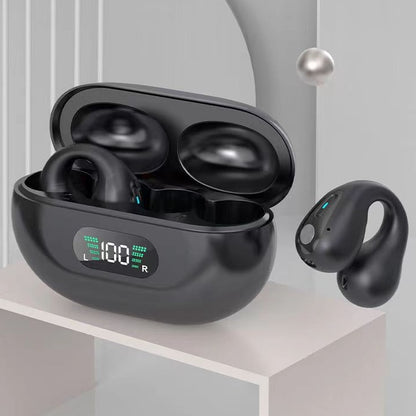 Knochenleitungs-Kopfhörer – TWS-Ohrhörer mit Ohrclip, Bluetooth 5.3, Touch-Bedienung, kabellose In-Ear-Bass HiFi Sport-Headsets