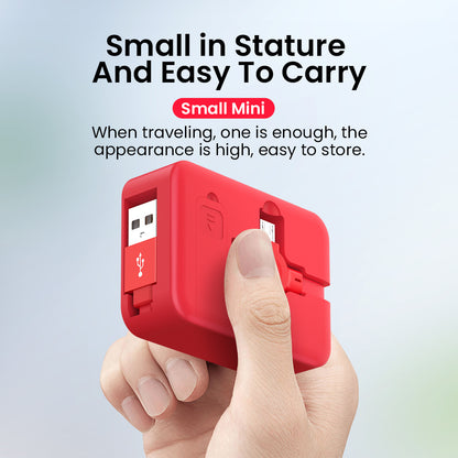 4-in-1 Ausziehbares USB-Kabel, Kreatives Macaron Typ-C/Micro-Kabel für iPhone mit Handyhalter, Lade- und Datenkabel, Aufbewahrungsbox