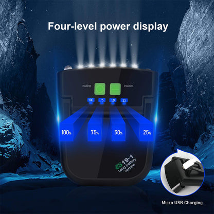 LED Intelligente Sensor-Stirnlampe – Nachtangeln, Sport, Radfahren, Aufladbar, Extra helles Licht