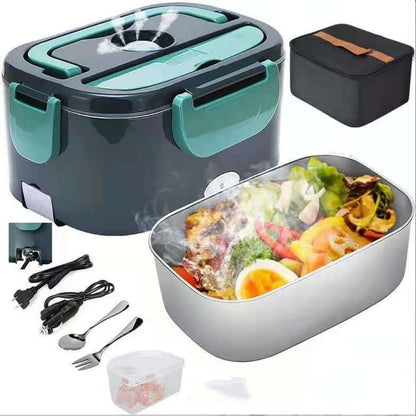 Isolierte Lunchbox mit großer Kapazität – Beheizbare Elektrische Lunchbox aus Edelstahl, Auto-Bento-Box